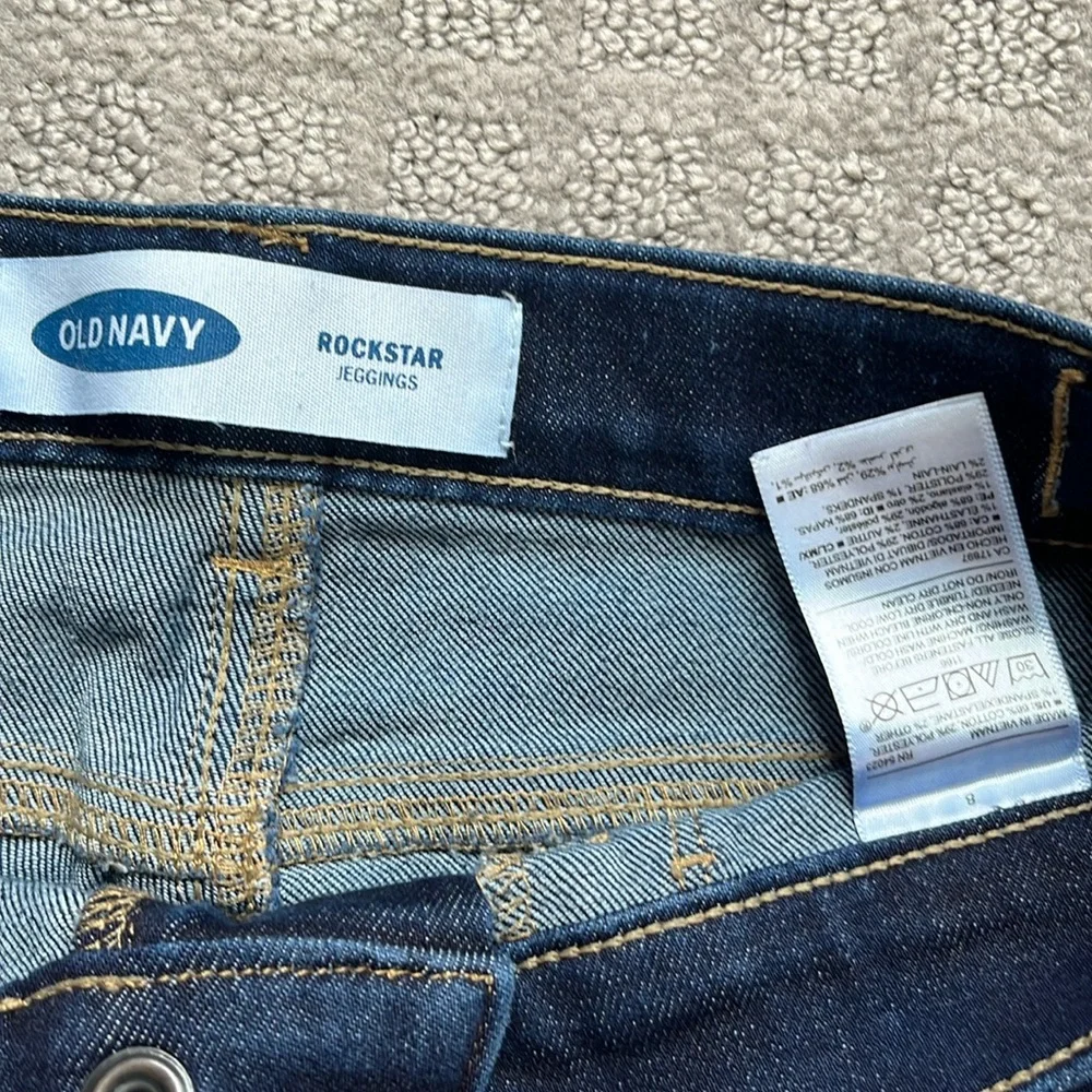Old Navy Rockstar Jeggings Dark Blue Girls Size 8